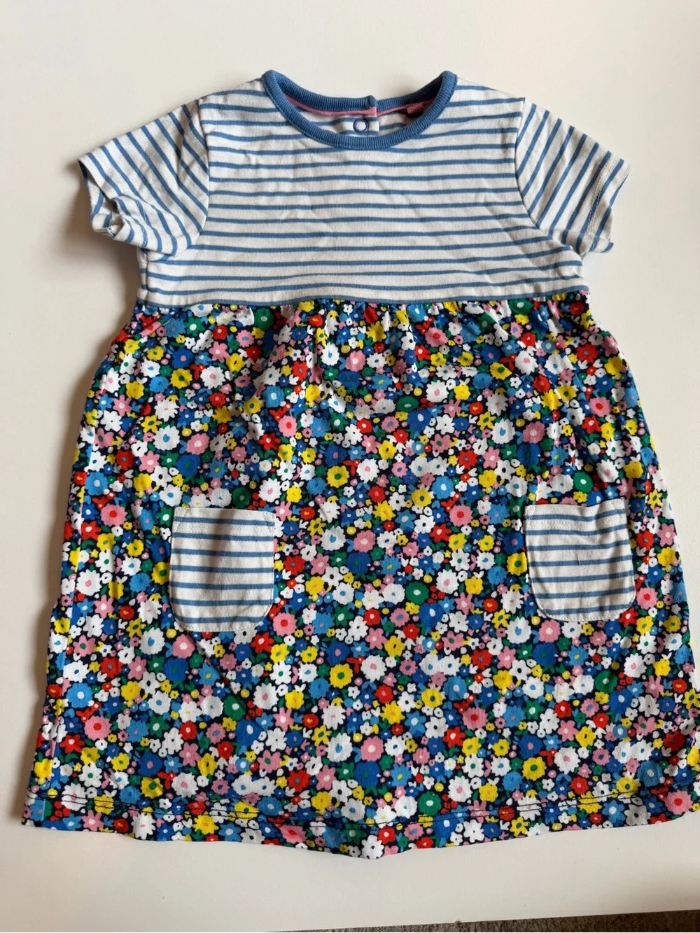 Baby Boden Floral and Stripe Dress Set
